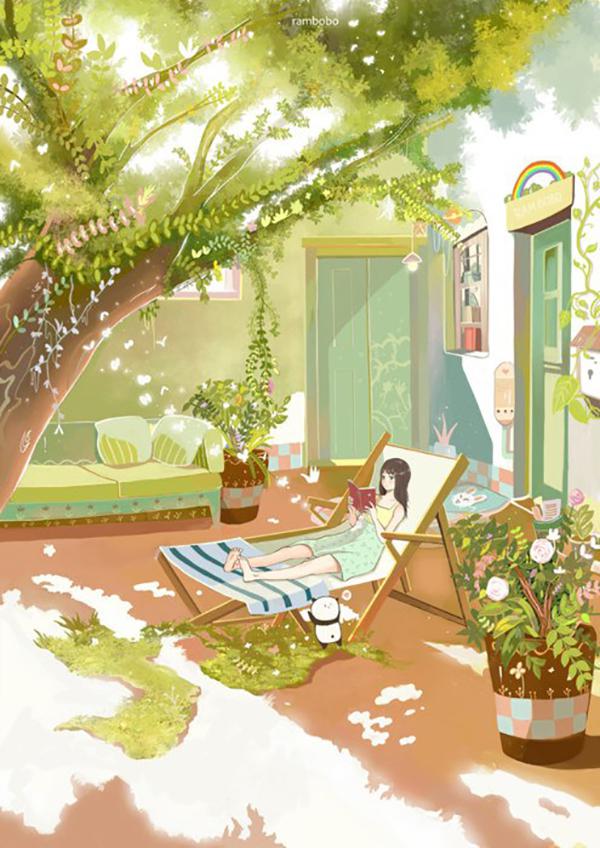 治愈系手绘插画