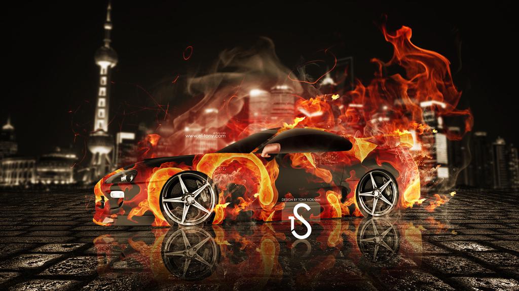 创意时尚火焰汽车