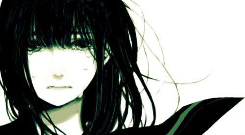 二次元女生伤感插画