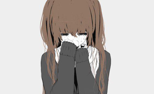 二次元女生伤感插画