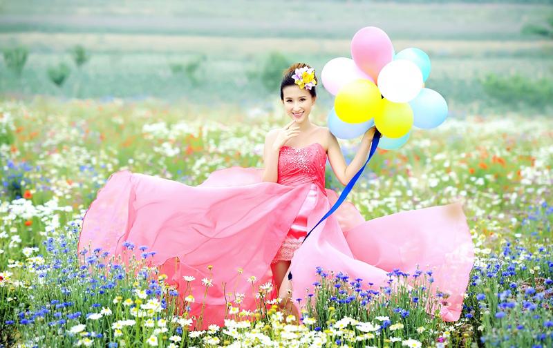 繁花似锦浪漫婚纱