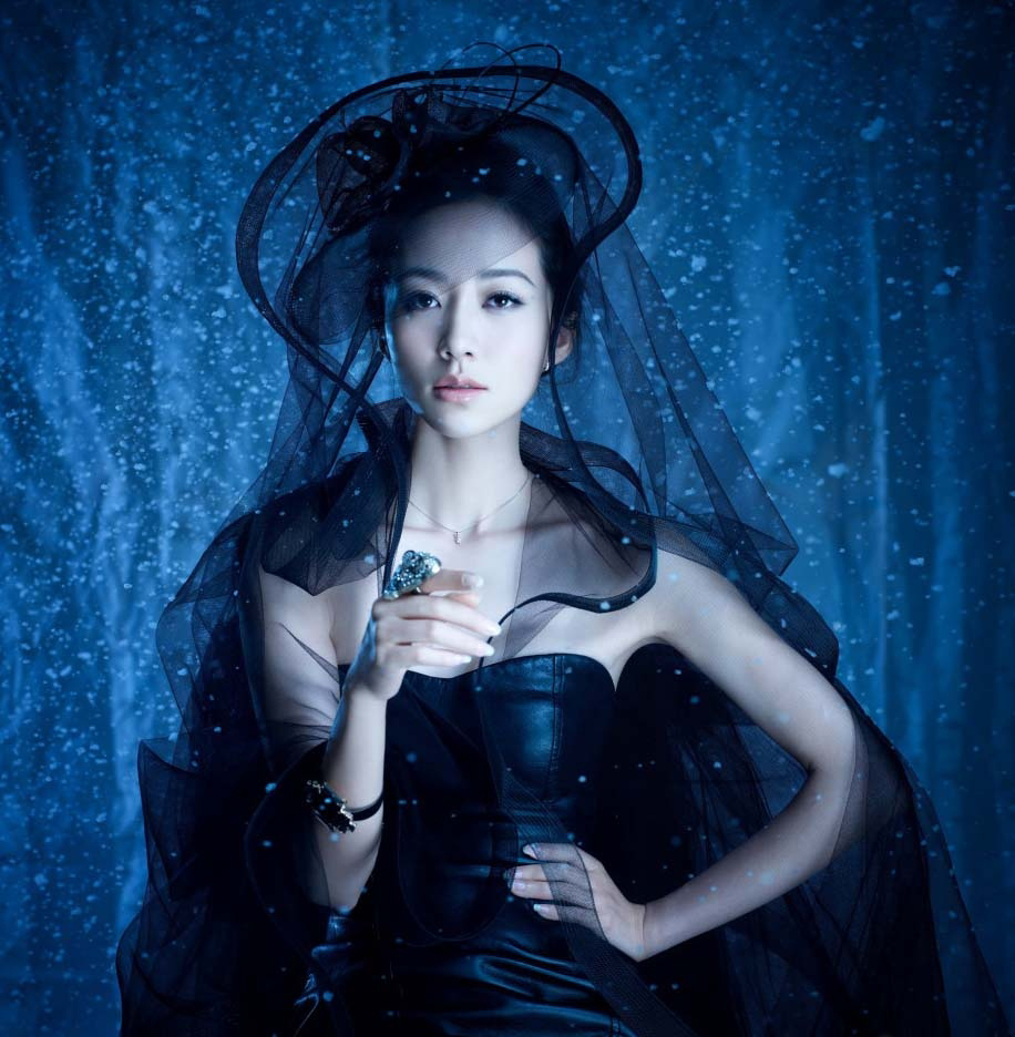 黑白天使韩雪梦幻婚纱