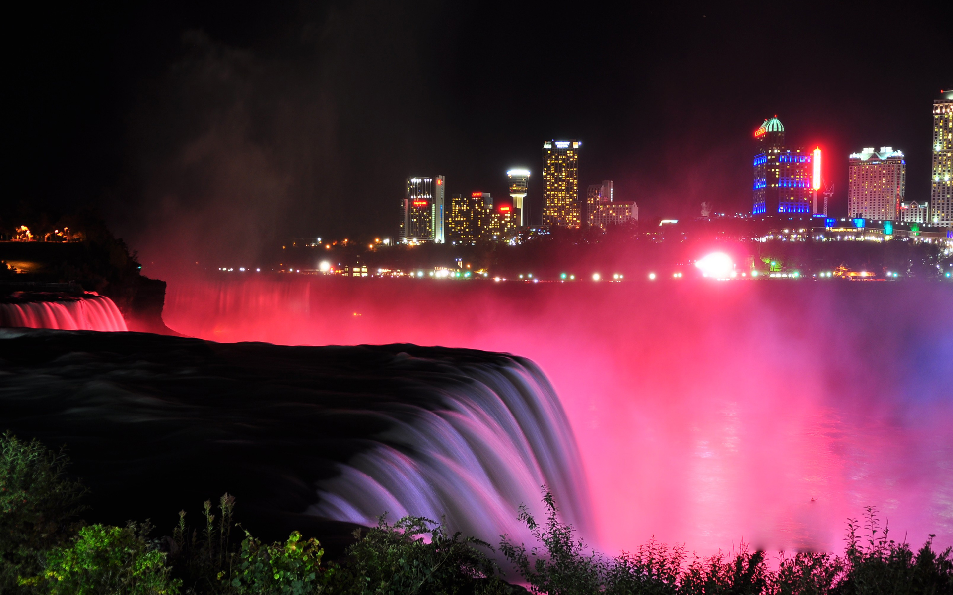尼亚加拉瀑布唯美夜景