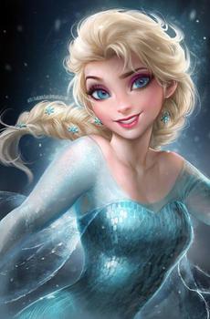 冰雪女王艾莎手绘-3