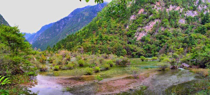 四川九寨沟盆景滩意境风光