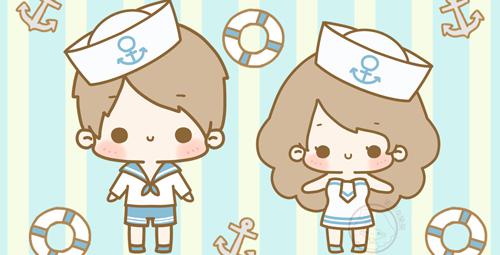 卡通对称情侣头像