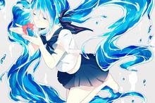 唯美蓝色调插画图片