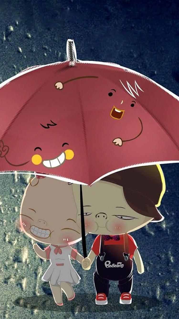 可爱卡通毕加猪爱情