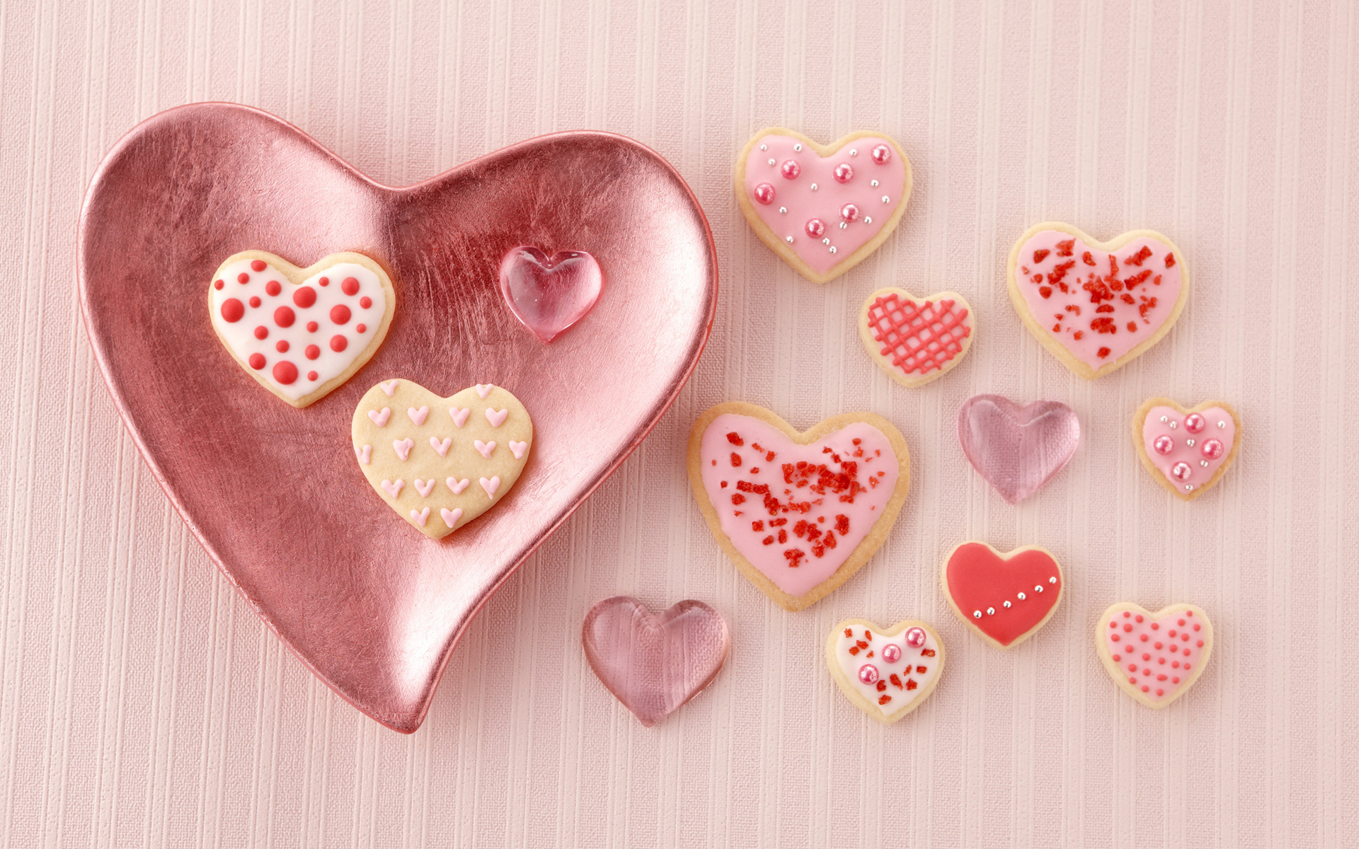 粉色浪漫爱心,高清图片,电脑桌面-壁纸族