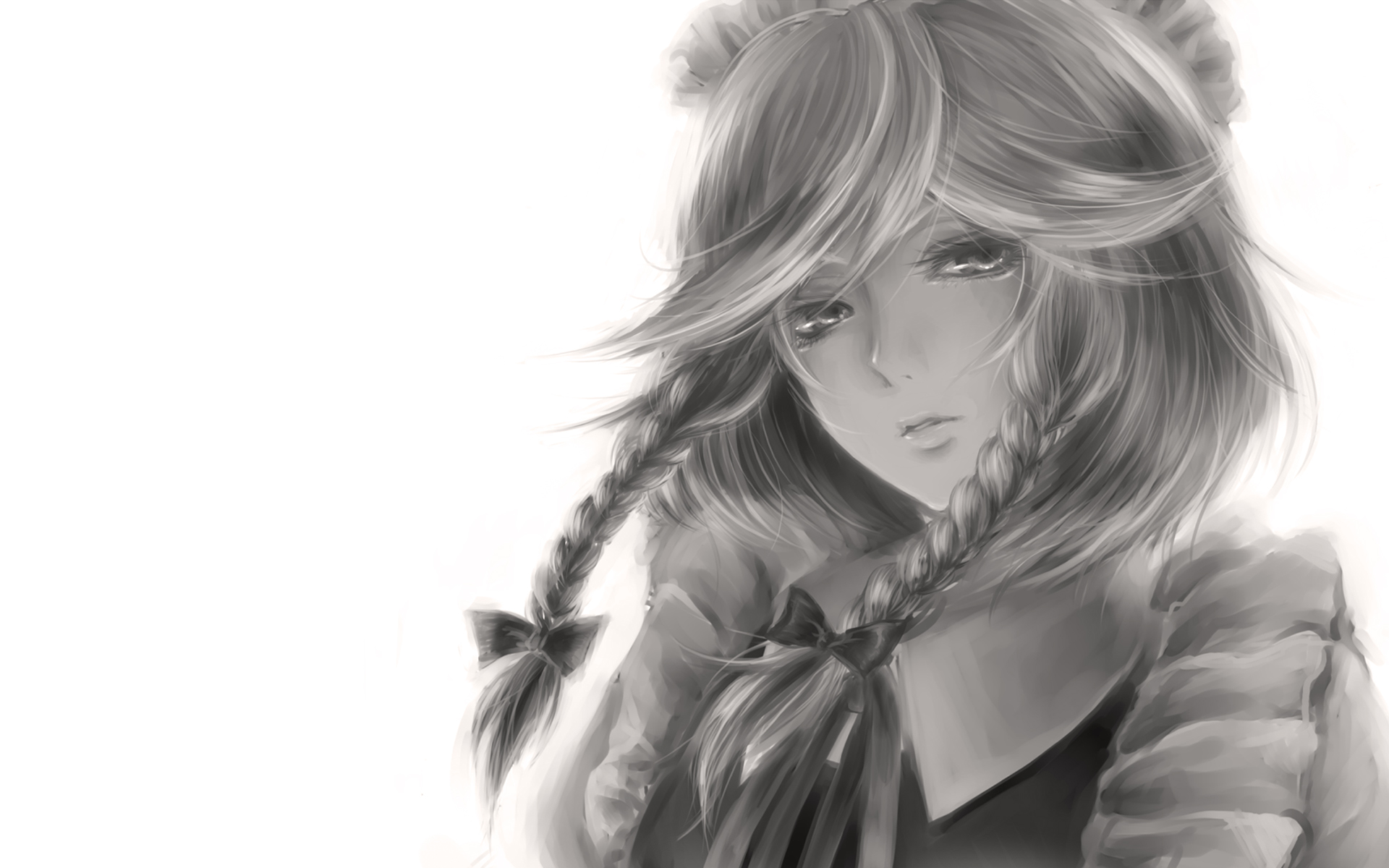 动漫女生素描,动漫,女生,素描,图片大全-壁纸族