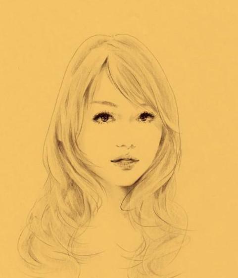 素描唯美女孩手绘