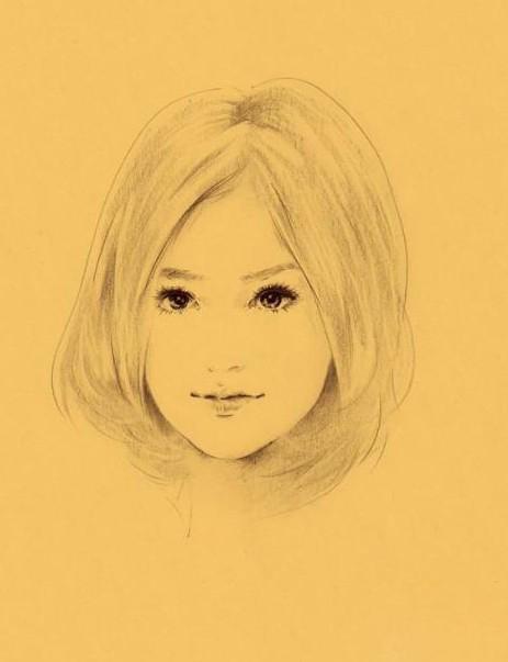 素描唯美女孩手绘