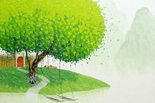 唯美意境手绘四季插画