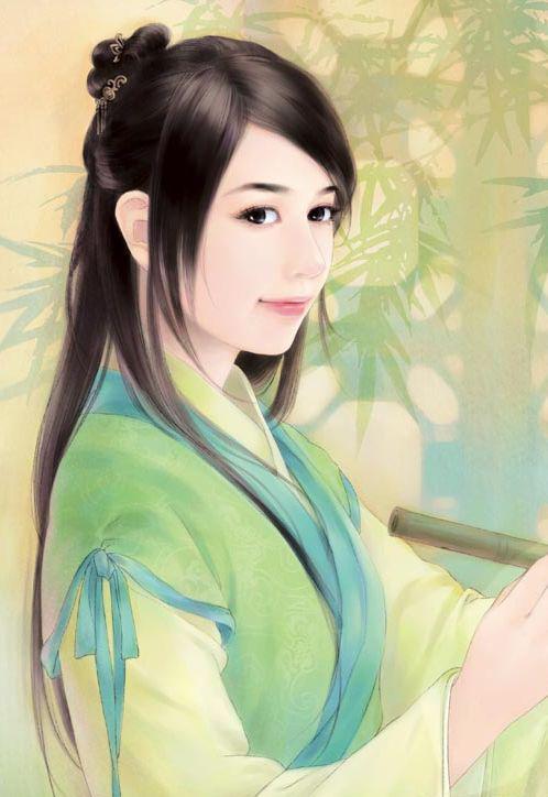 手绘清纯古装美女