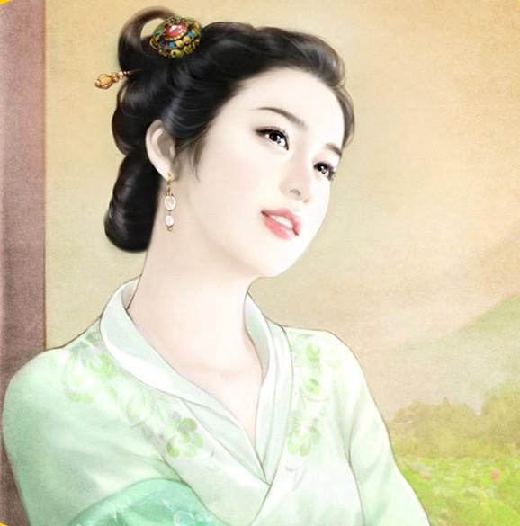 手绘清纯古装美女