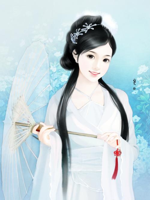 妩媚美女古装手绘