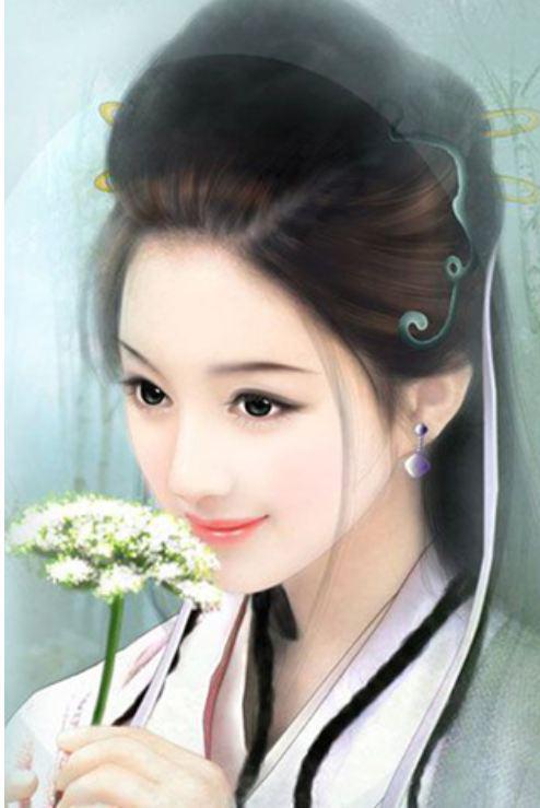 手绘清纯古装美女