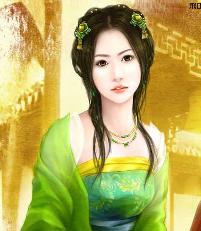 妩媚美女古装手绘