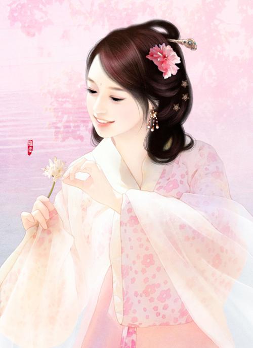 手绘清纯古装美女