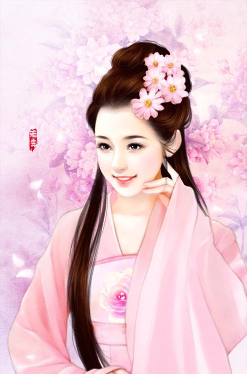手绘清纯古装美女
