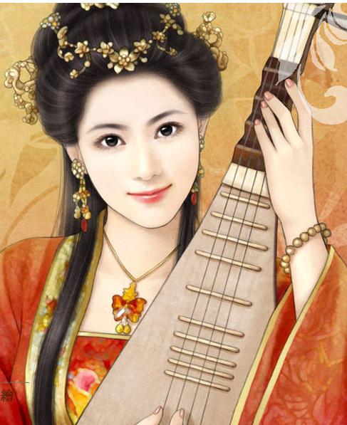 手绘多才多艺古装美女