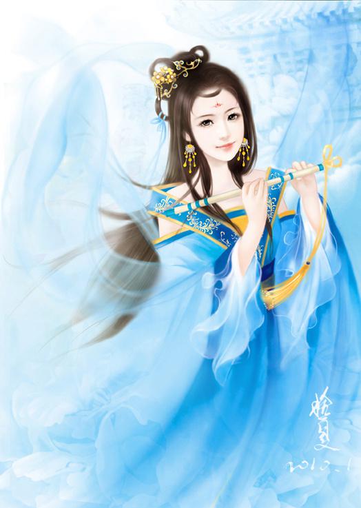 手绘多才多艺古装美女