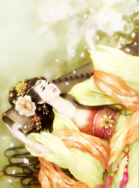 手绘多才多艺古装美女