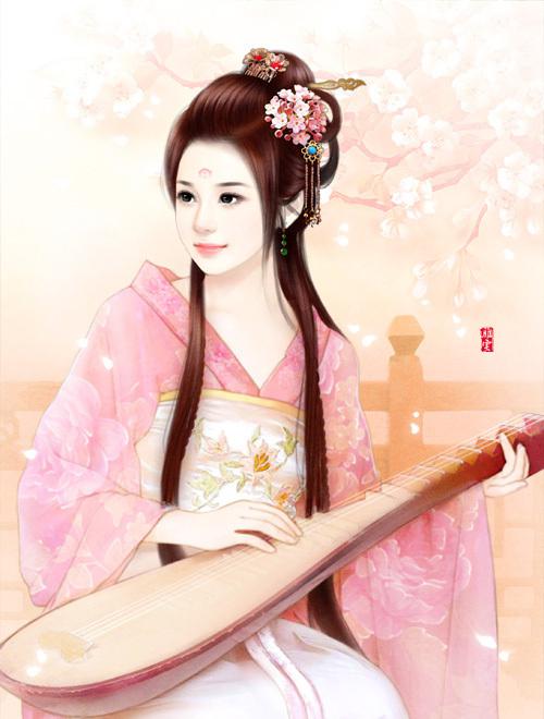 手绘多才多艺古装美女