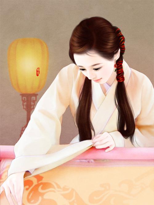 手绘多才多艺古装美女