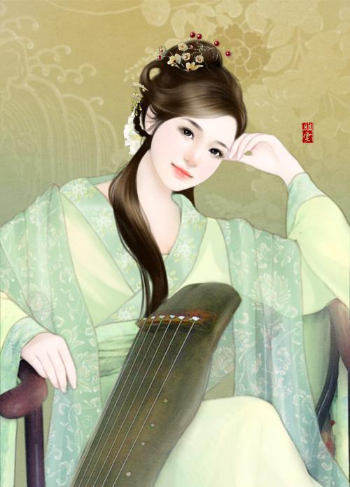 手绘多才多艺古装美女