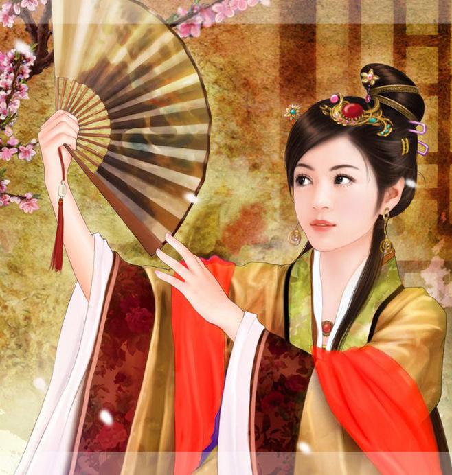 轻罗小扇手绘古装美女