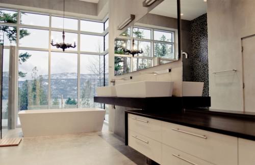 超酷的黑白浴室装修