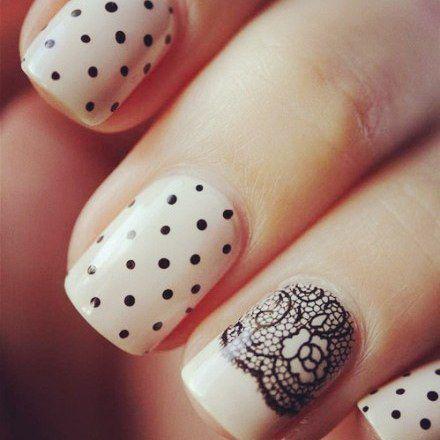可爱波点美甲