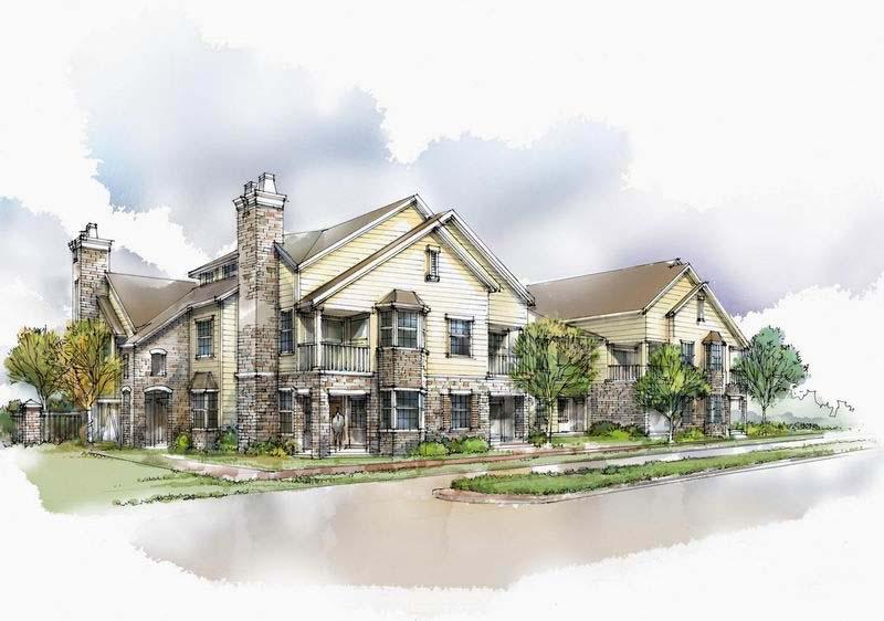 手绘别墅效果图