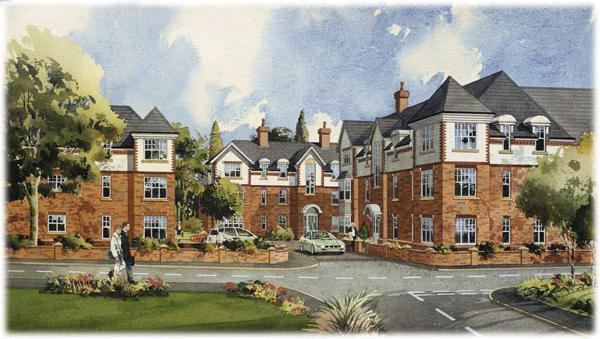 手绘别墅效果图