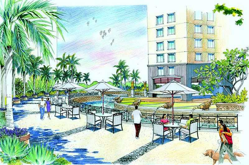 某花园手绘效果图