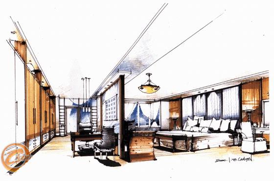 手绘卧室设计效果图