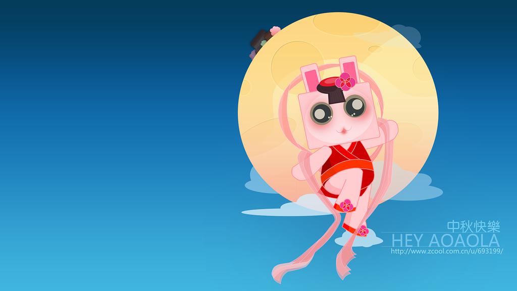 中秋节卡通送祝福
