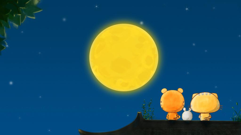 中秋节卡通送祝福