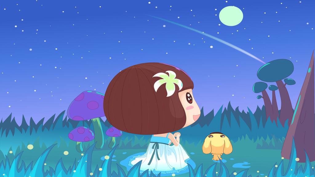 中秋节卡通送祝福