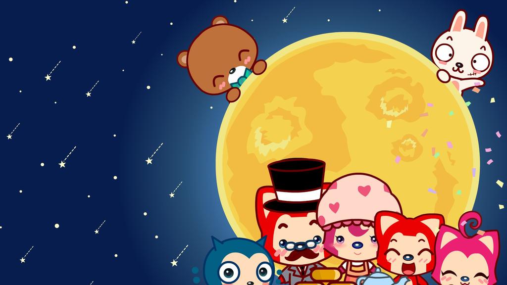 中秋节卡通送祝福