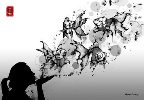 创意水墨风格画作