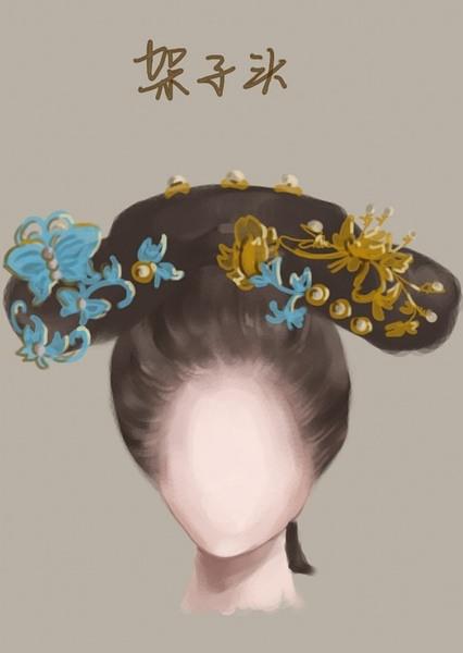 中国风女子发髻插画