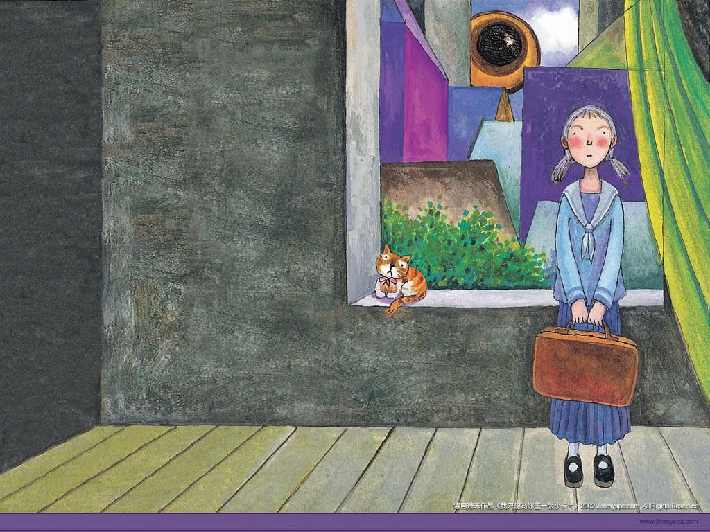 我只能为你画一张小卡片几米手绘