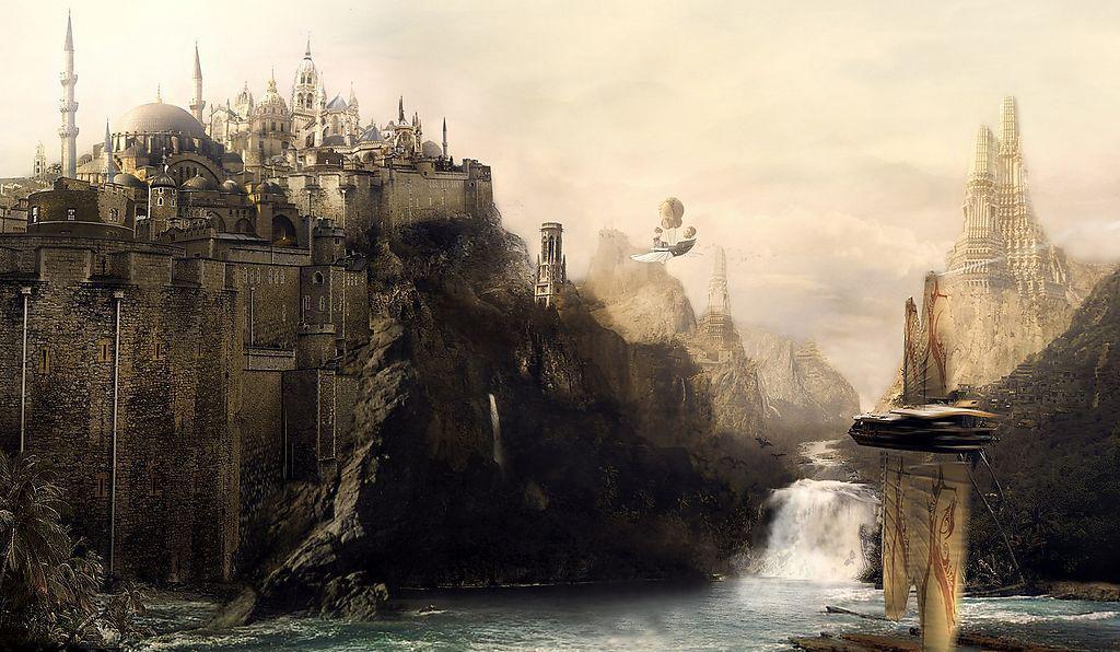 奇幻游戏场景建筑插画