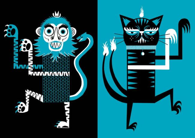 抽象几何插画风格