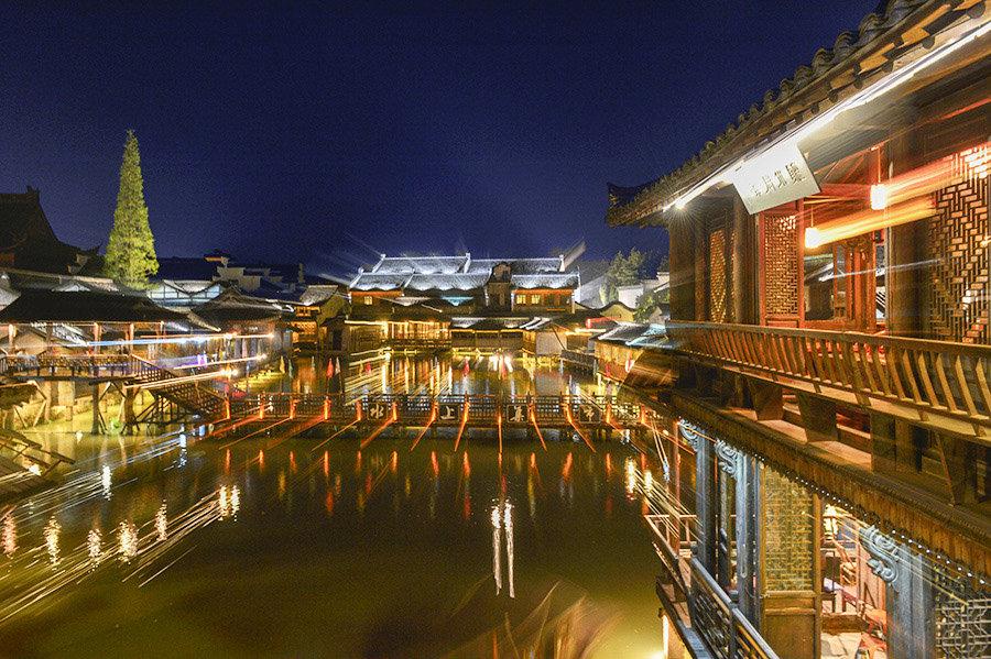 唯美水乡夜色