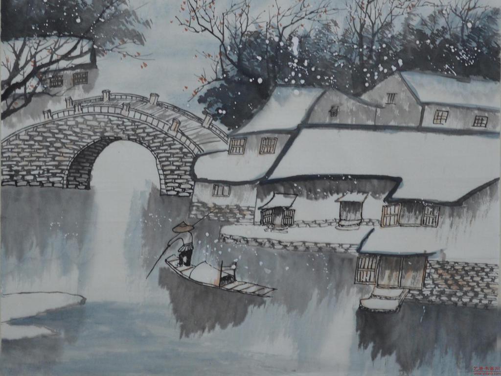 中国风水墨江南水乡