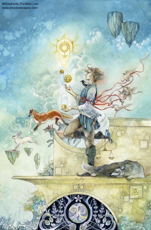 唯美天秤座插画