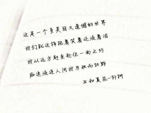 那些唯美的歌词